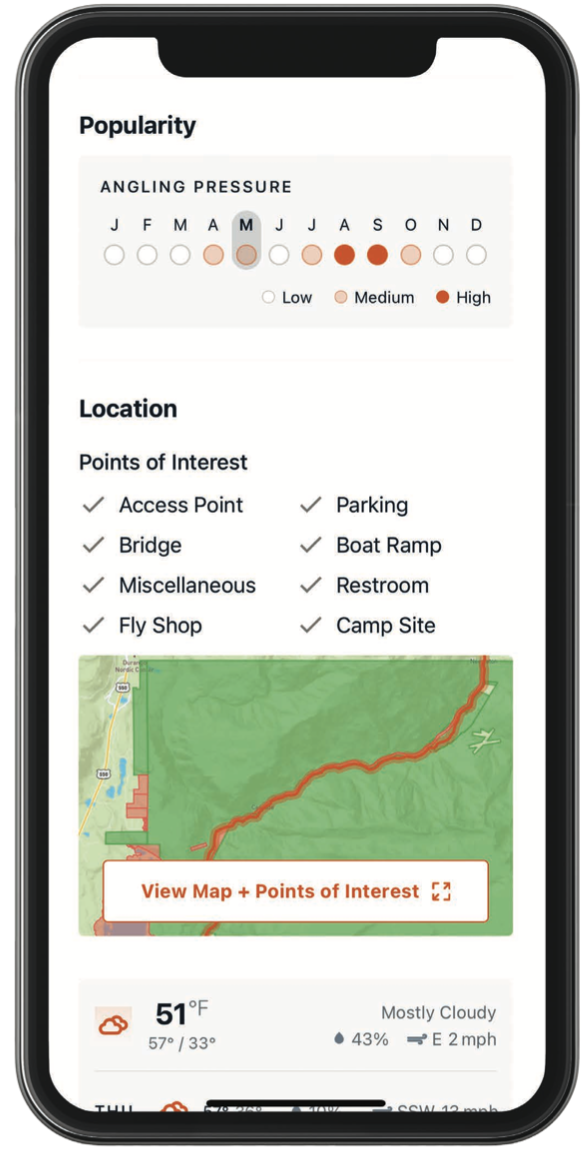 Mobile Screenshot: River Detail View